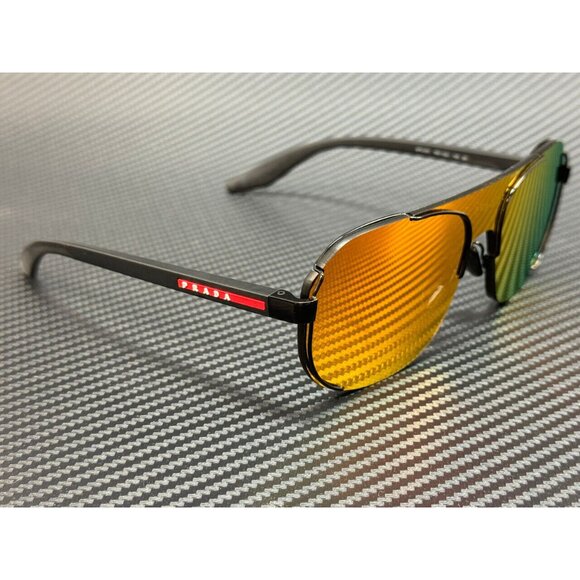 Prada Orange Mirror Men's 61mm Sunglasses New - Picture 3 of 5